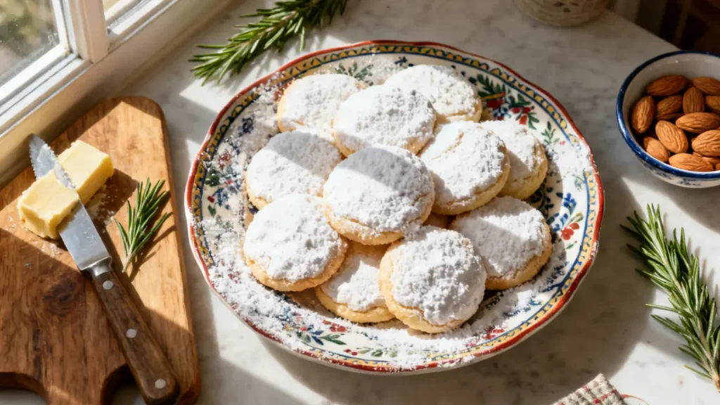 greek christmas butter cookies kourabiethes