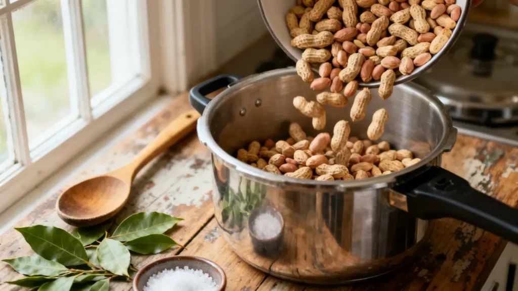 how many minutes to boil peanuts in pressure cooker