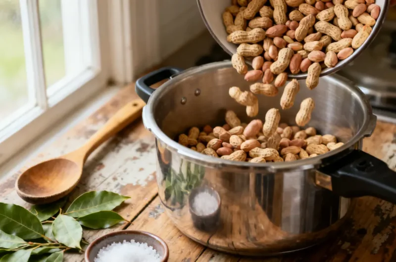 Pressure cooker boiled peanuts