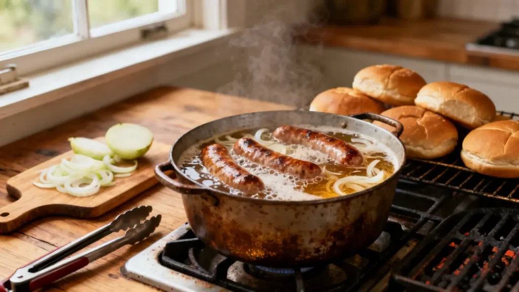 how to boil beer brats before grilling