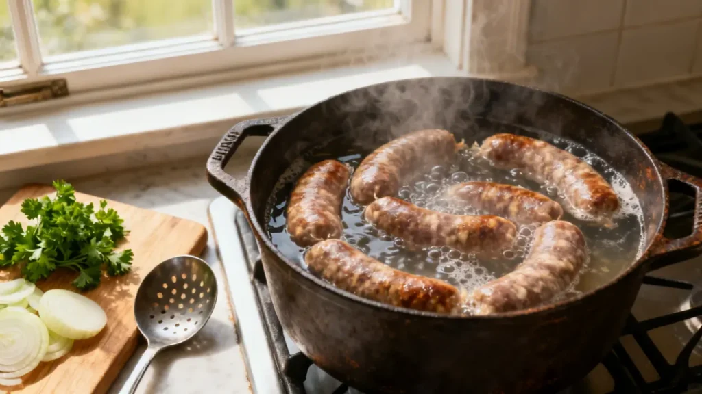 how to boil boudin