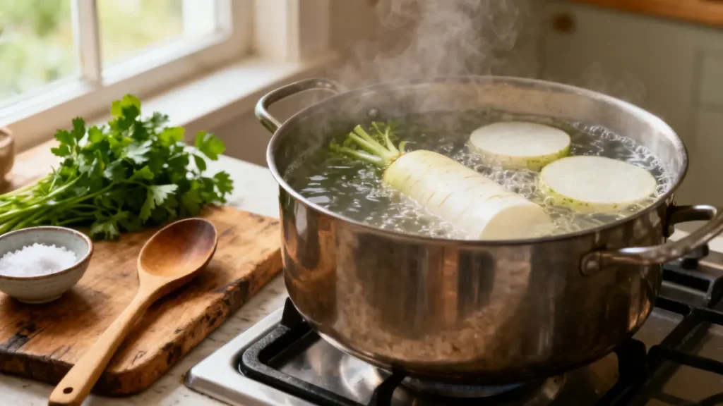 how to boil daikon