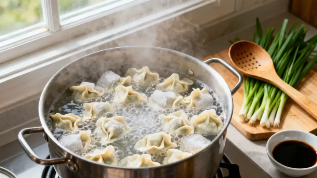 how to boil frozen wontons