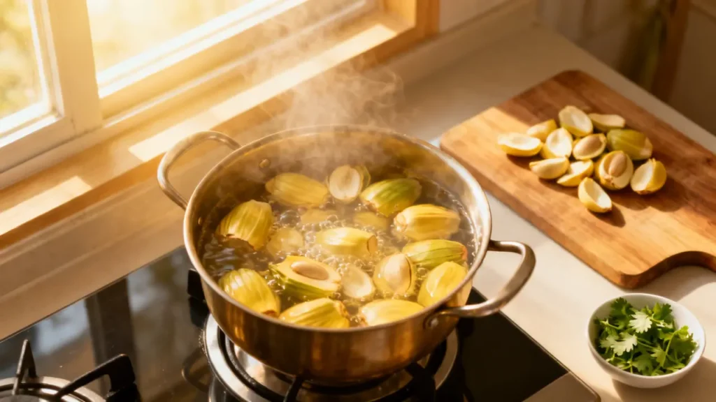 how to boil jackfruit seeds