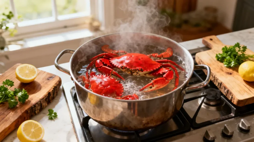 how to boil red rock crab