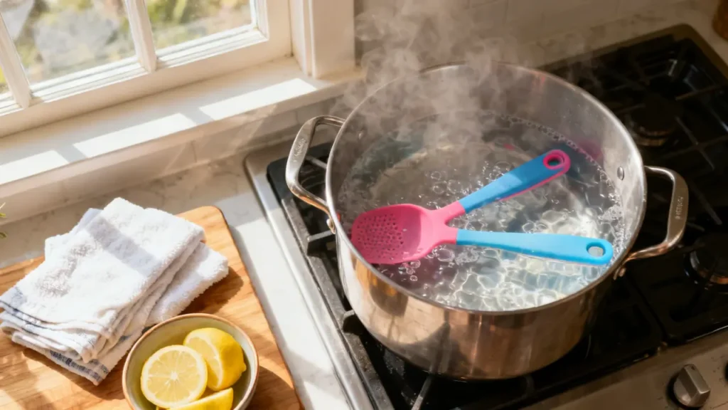 how to boil silicone to sterilize
