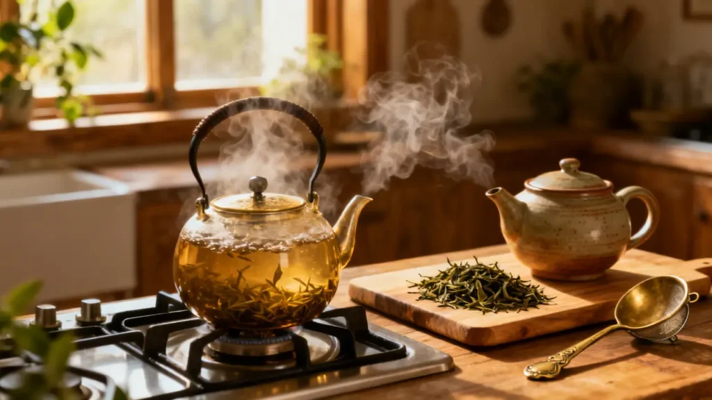 how to boil tea on stove