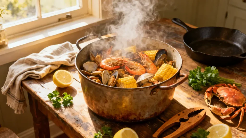 how to warm up seafood boil