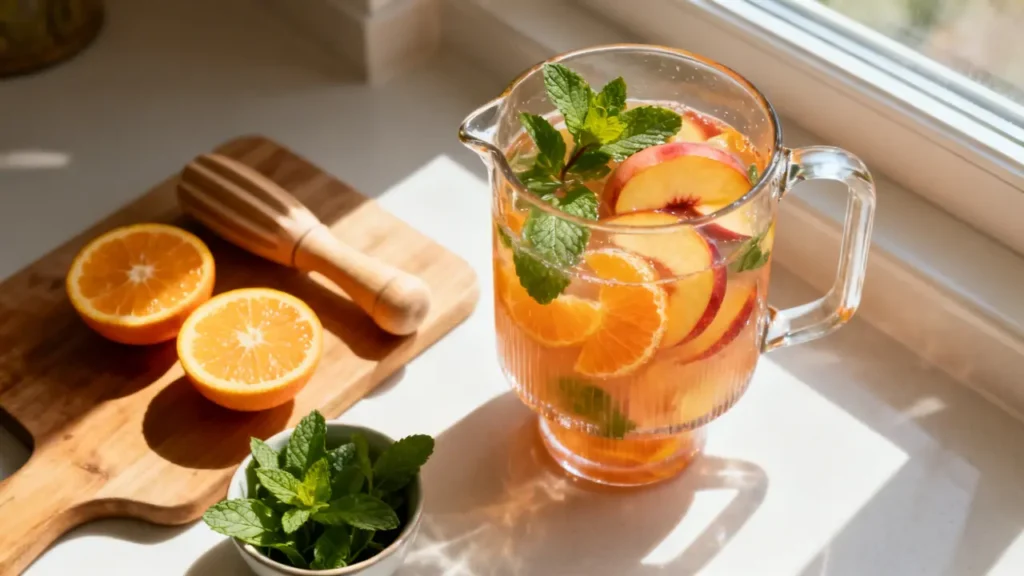 peach and clementine mojito